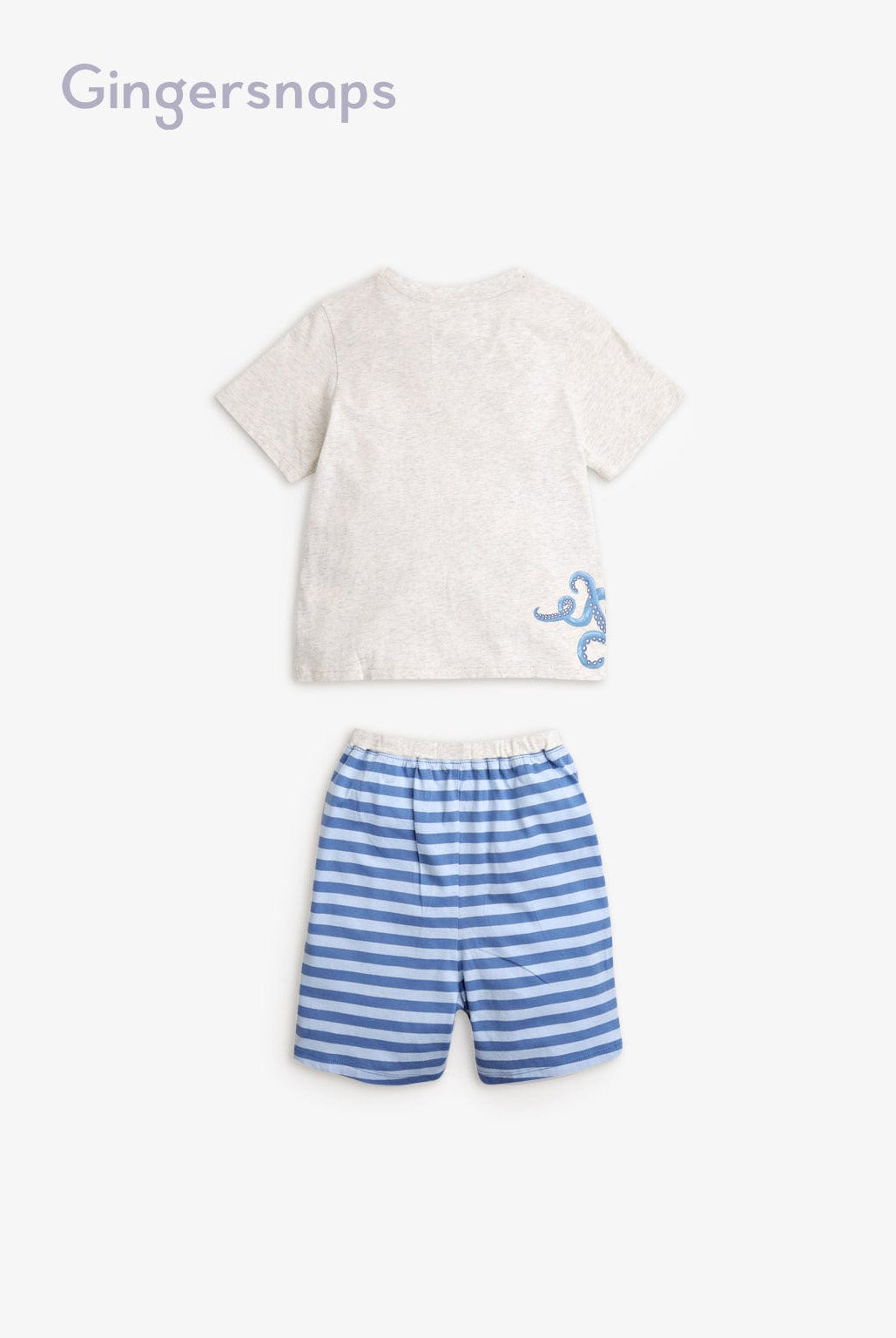 جينجرسنابس طقم مواليد أولادي قطعتين بلوزة وشورت رمادي