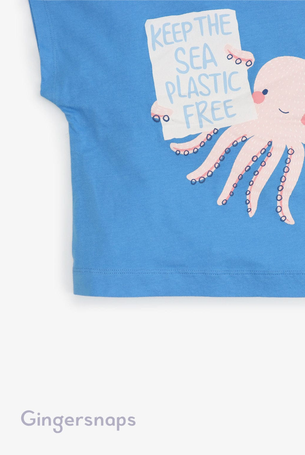 جينجرسنابس تيشيرت بنات بطبعة اخطابوت أزرق