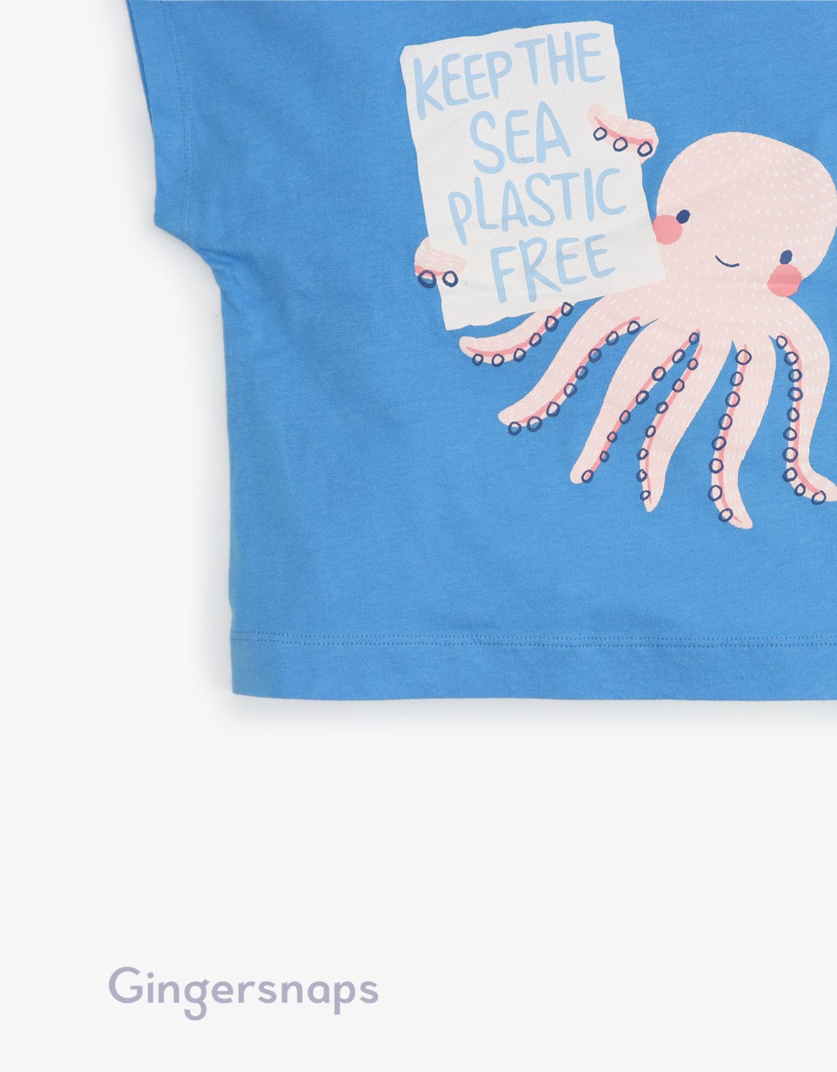 جينجرسنابس تيشيرت بنات بطبعة اخطابوت أزرق