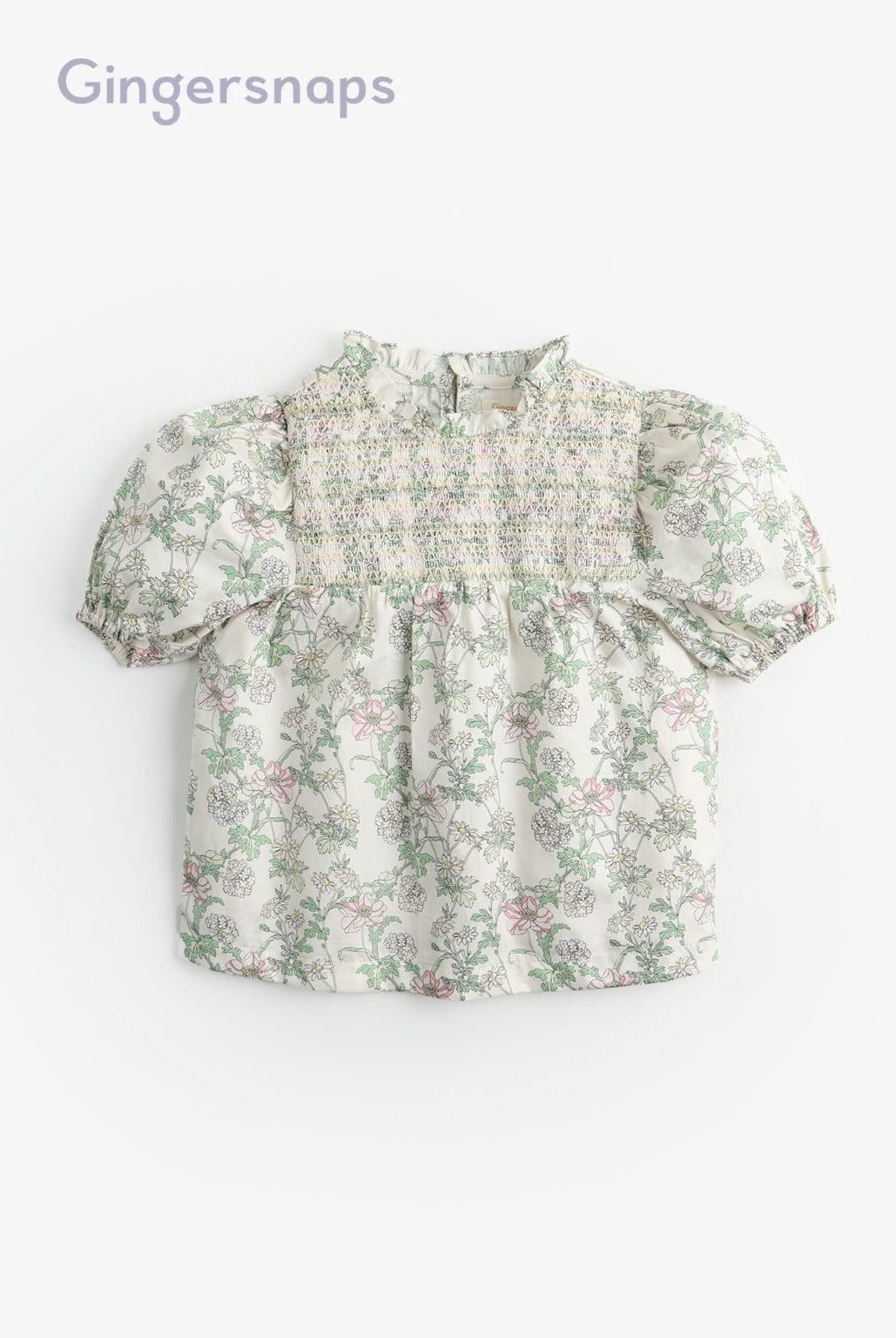 جينجرسنابس بلوزة مشجرة نص بطن كم قصير بف بناتي متعدد الألوان