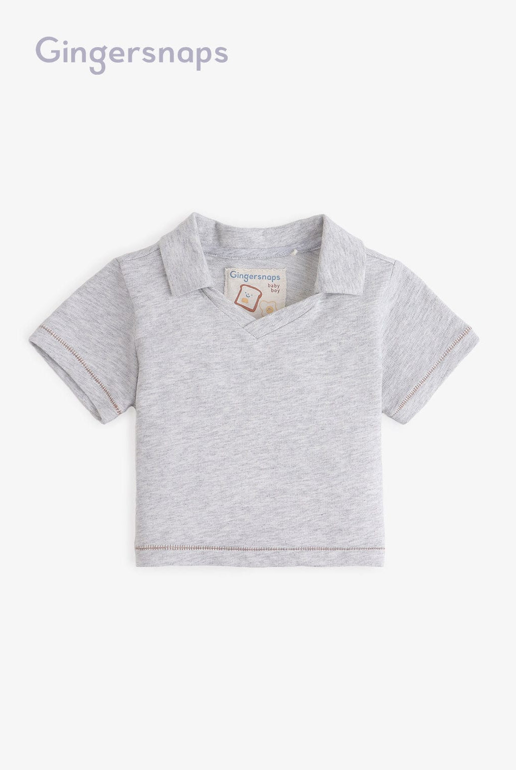 جينجرسنابس طقم ملابس نوم للأولاد الرضع سادة صيفي رمادي