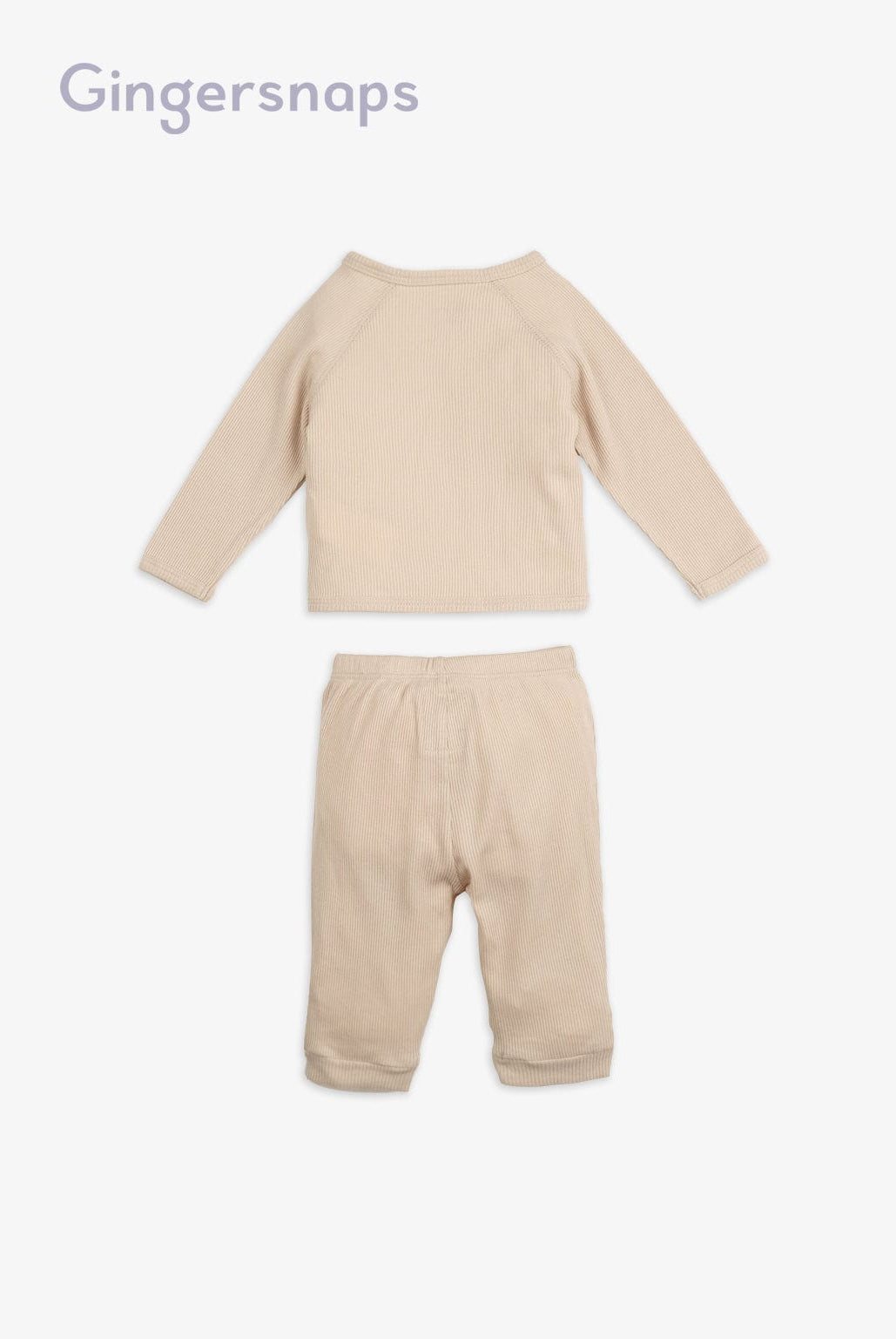 جينجرسنابس طقم مواليد سادة بلوزة ملفوفة وبنطلون وردي