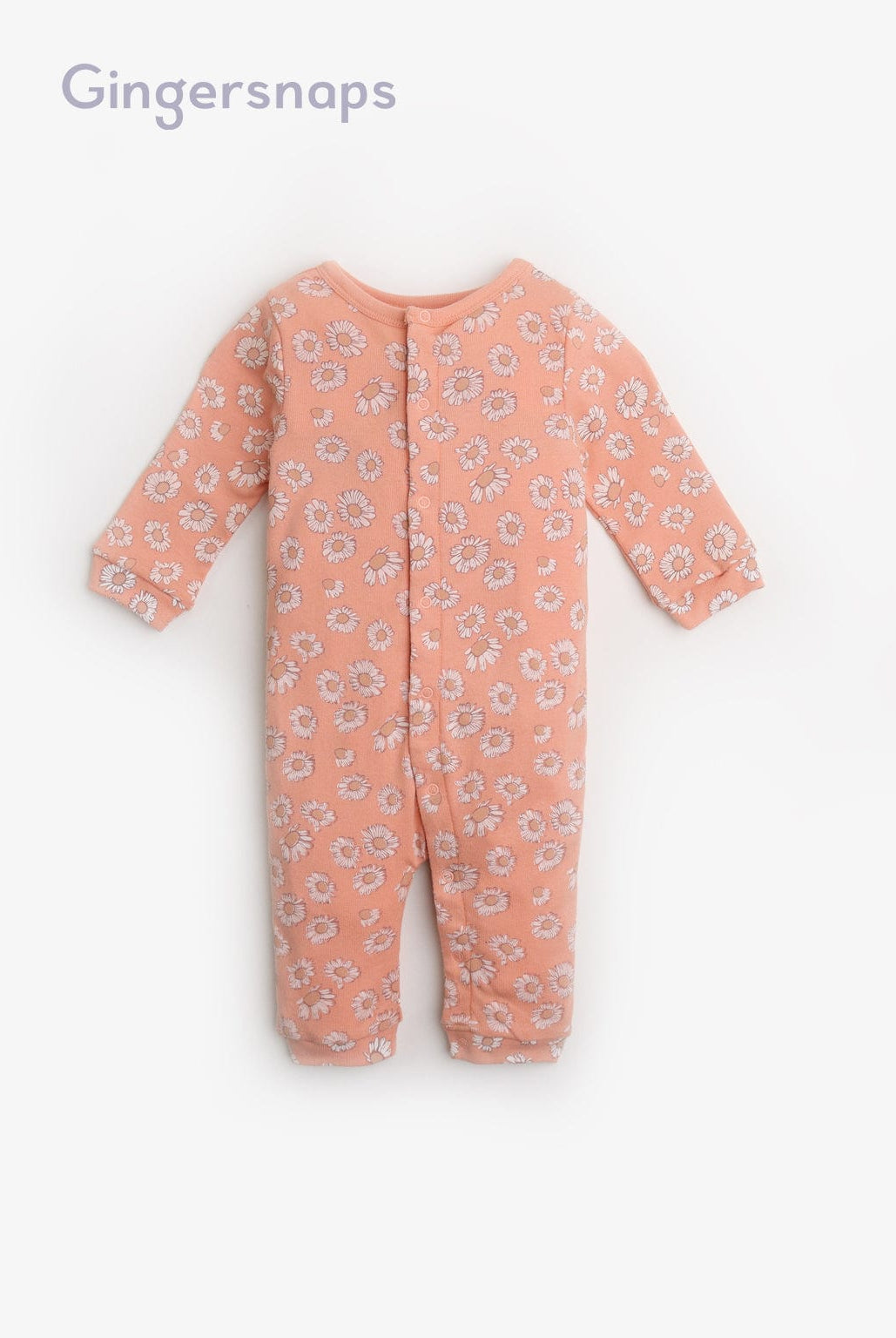 جينجرسنابس جمبسوت بناتي رضع منقوش طويل كم طويل مع قبعة ومريول أحمر بنفسجي