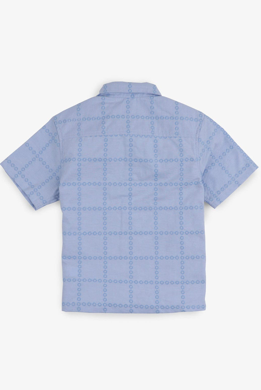 جينجرسنابس قميص نص كم أولادي سادة مربعات أزرق