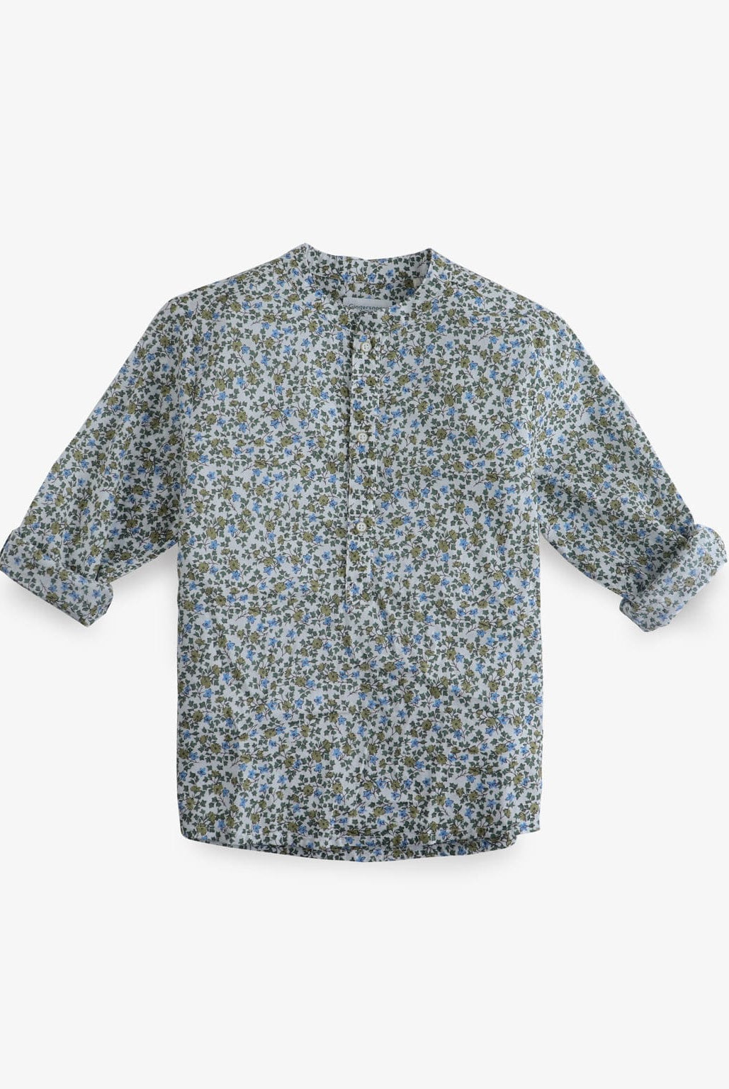 جينجرسنابس قميص اطفال ولادي مشجر بنص ياقة أخضر