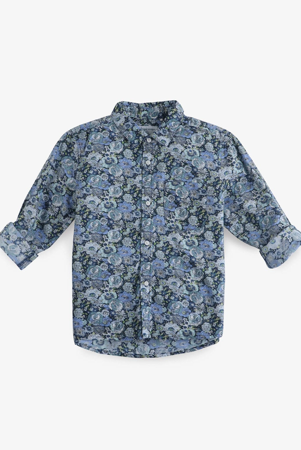 جينجرسنابس قميص اطفال ولادي مشجر بأكمام طويلة أزرق