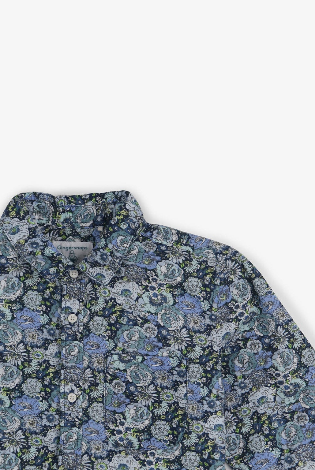 جينجرسنابس قميص اطفال ولادي مشجر بأكمام طويلة أزرق