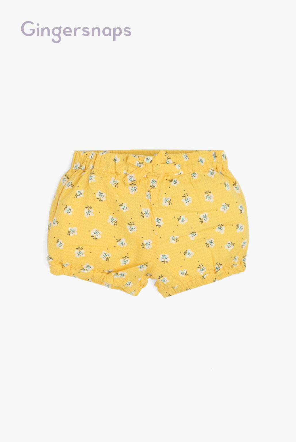 جينجرسنابس شورت رضع بناتي بنمط مشجر بأستك مطاطي أصفر