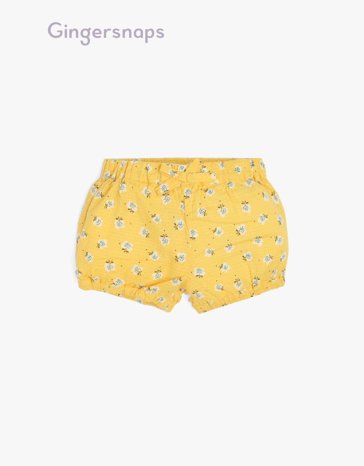 جينجرسنابس شورت رضع بناتي بنمط مشجر بأستك مطاطي أصفر