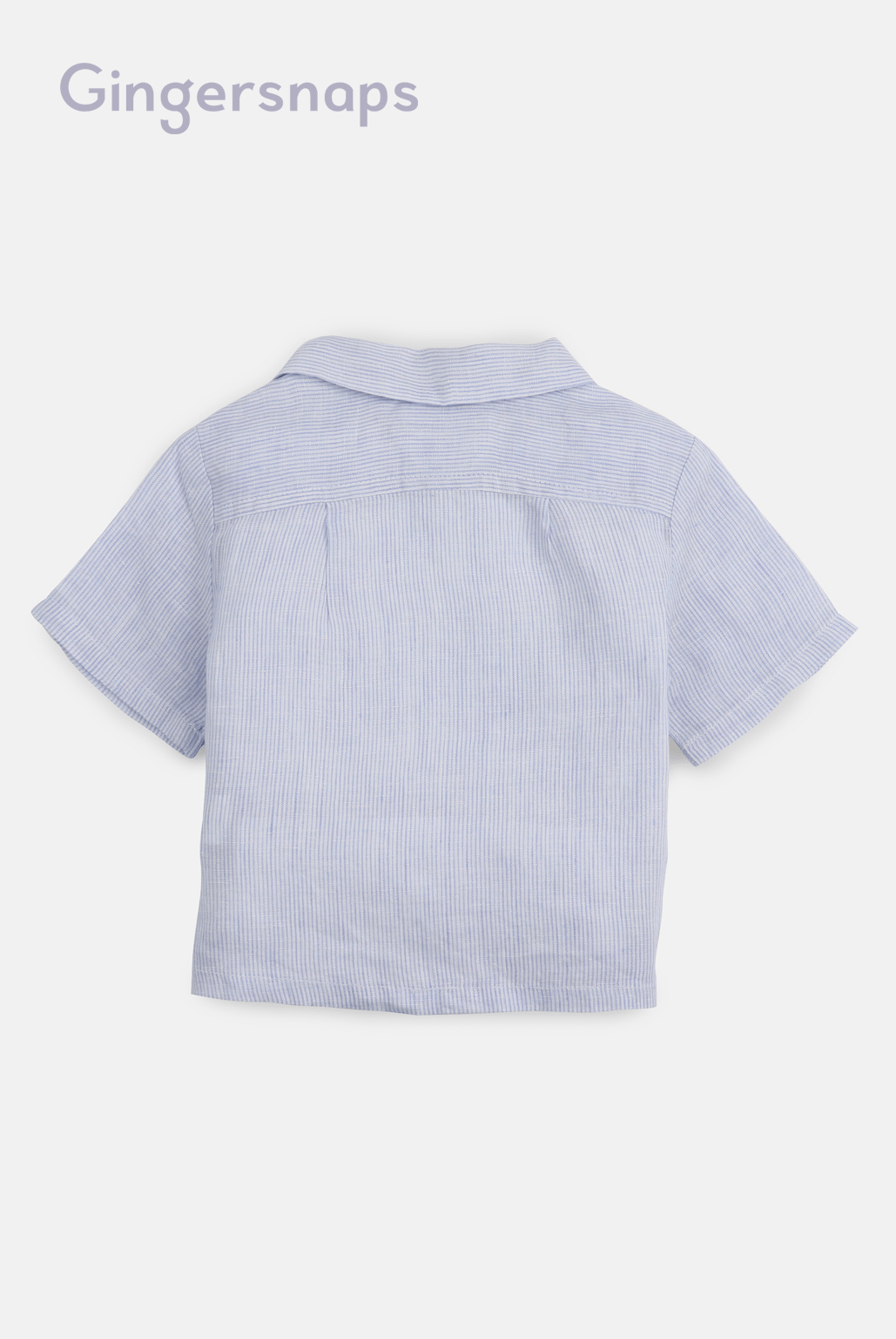 جينجرسنابس قميص اطفال رضع ولادي نص كم مقلم أزرق
