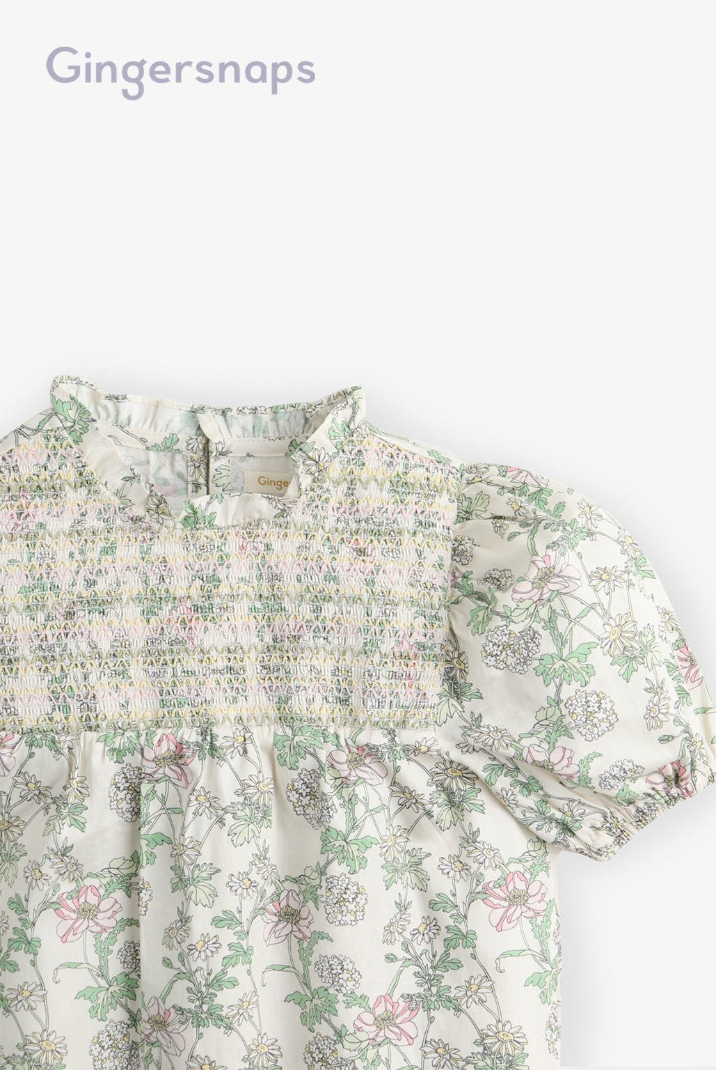 جينجرسنابس بلوزة مشجرة نص بطن كم قصير بف بناتي متعدد الألوان