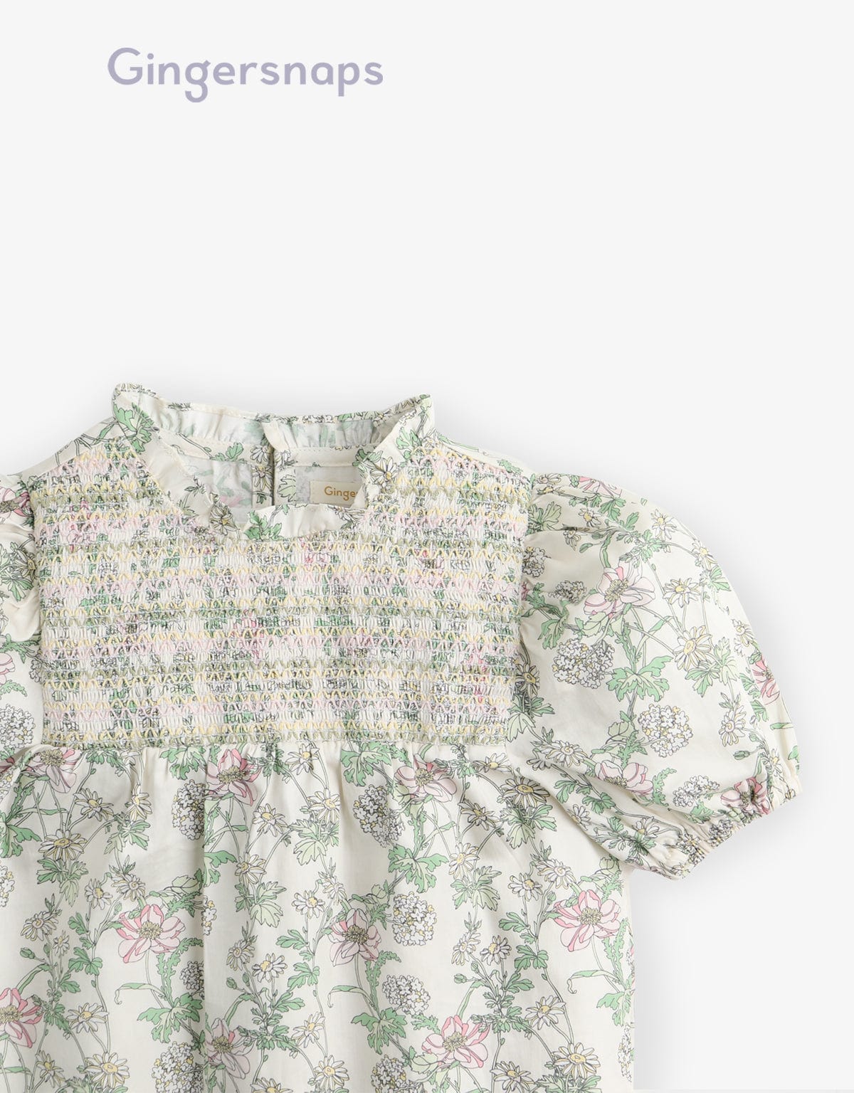 جينجرسنابس بلوزة مشجرة نص بطن كم قصير بف بناتي متعدد الألوان