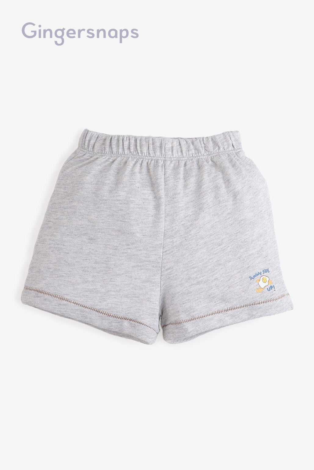 جينجرسنابس طقم ملابس نوم للأولاد الرضع سادة صيفي رمادي