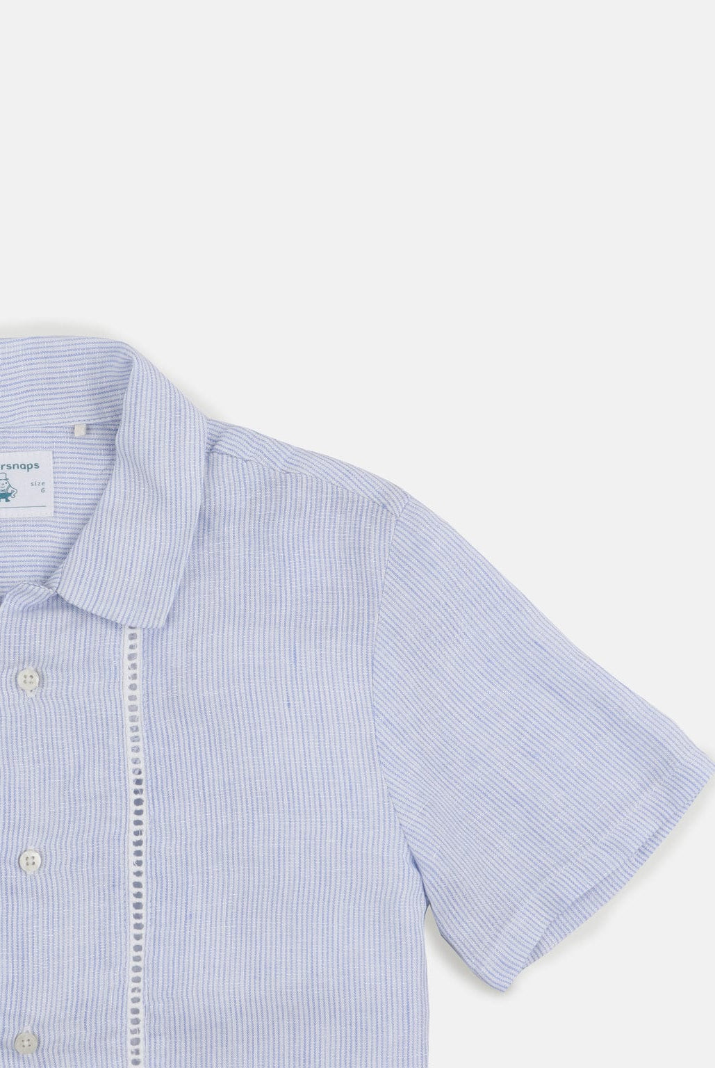 جينجرسنابس قميص ولادي سادة نص كم بتطريز على الصدر أزرق