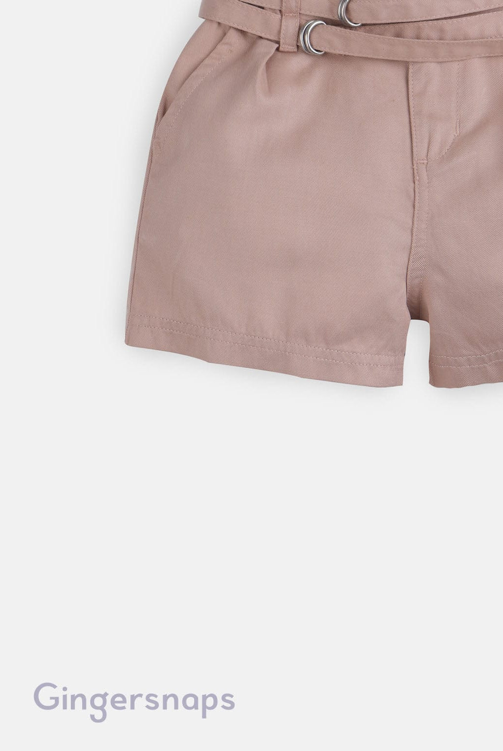 جينجرسنابس شورت سادة بحزام على الخصر بناتي وردي