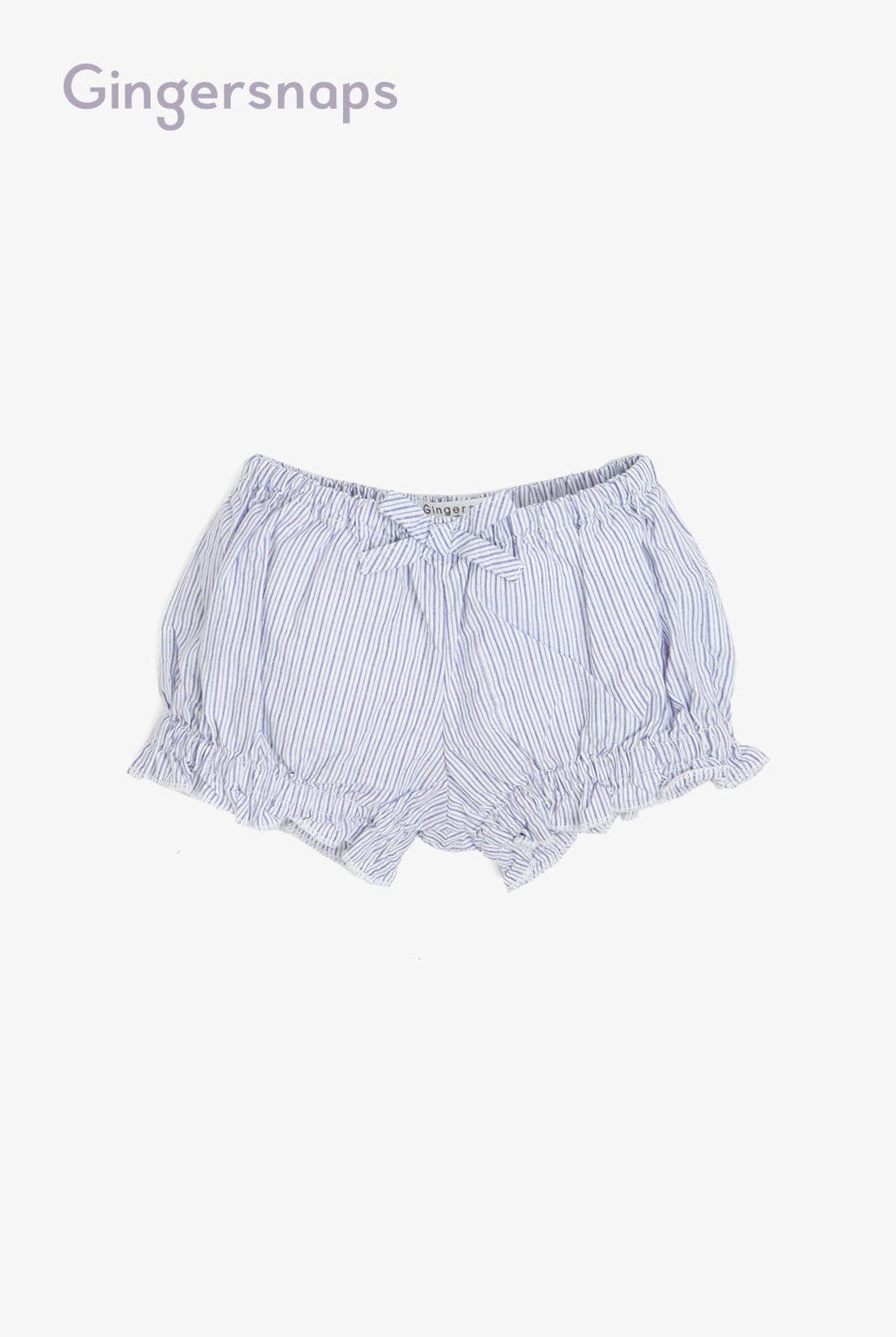 جينجرسنابس شورت رضع بناتي بكرانيش بنمط مخطط أزرق أبيض
