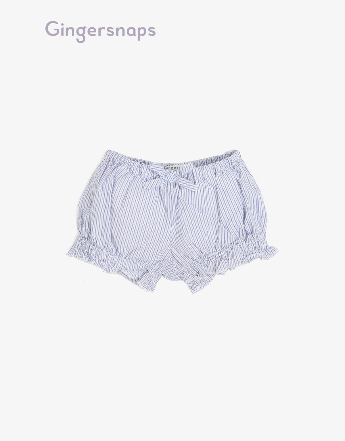 جينجرسنابس شورت رضع بناتي بكرانيش بنمط مخطط أزرق أبيض
