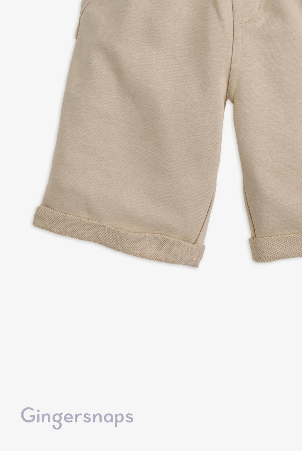 جينجرسنابس شورت ولادي سادة قصير برباط على الخصر البيج