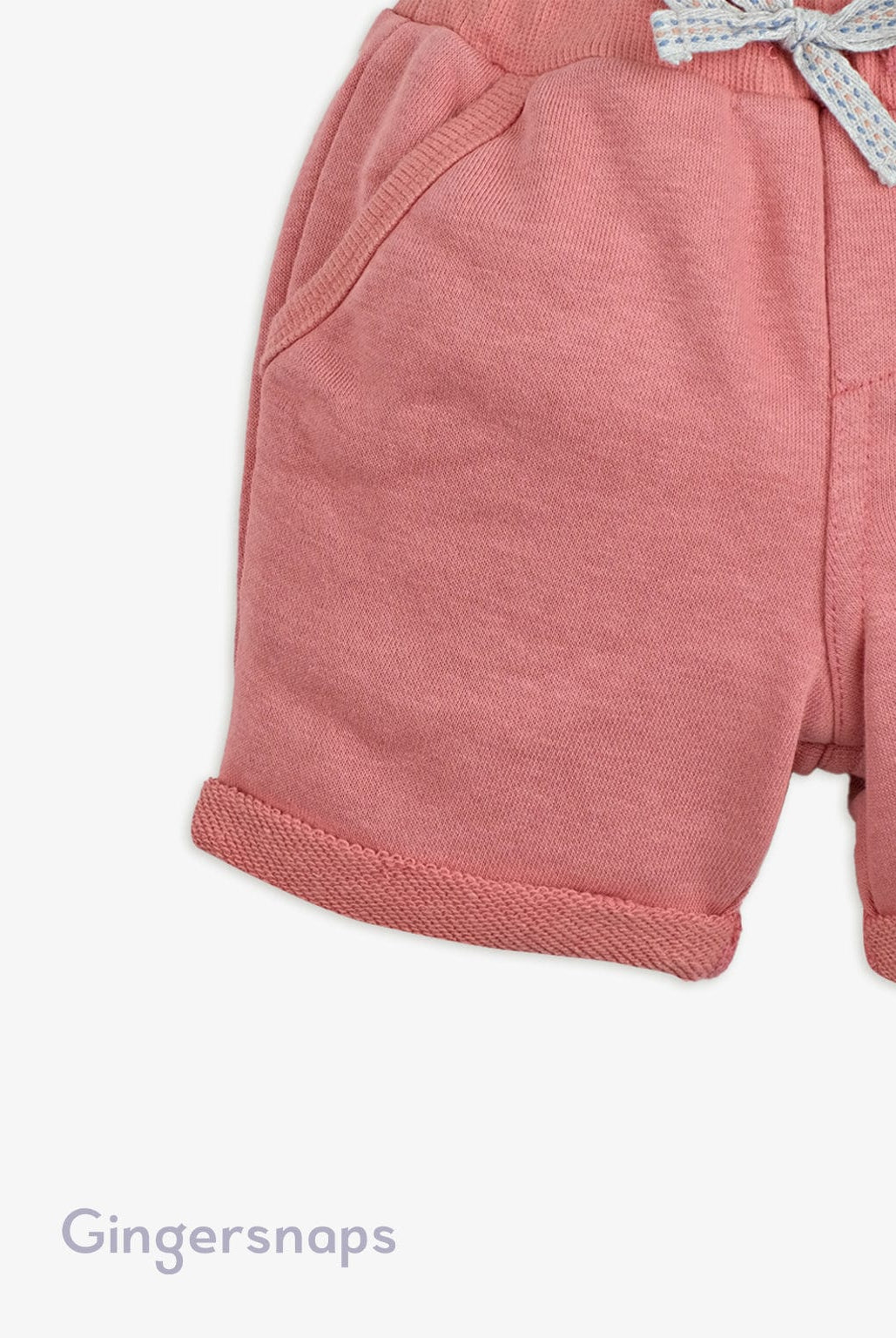 جينجرسنابس شورت بيبي ولاد قماشي سادة أحمر