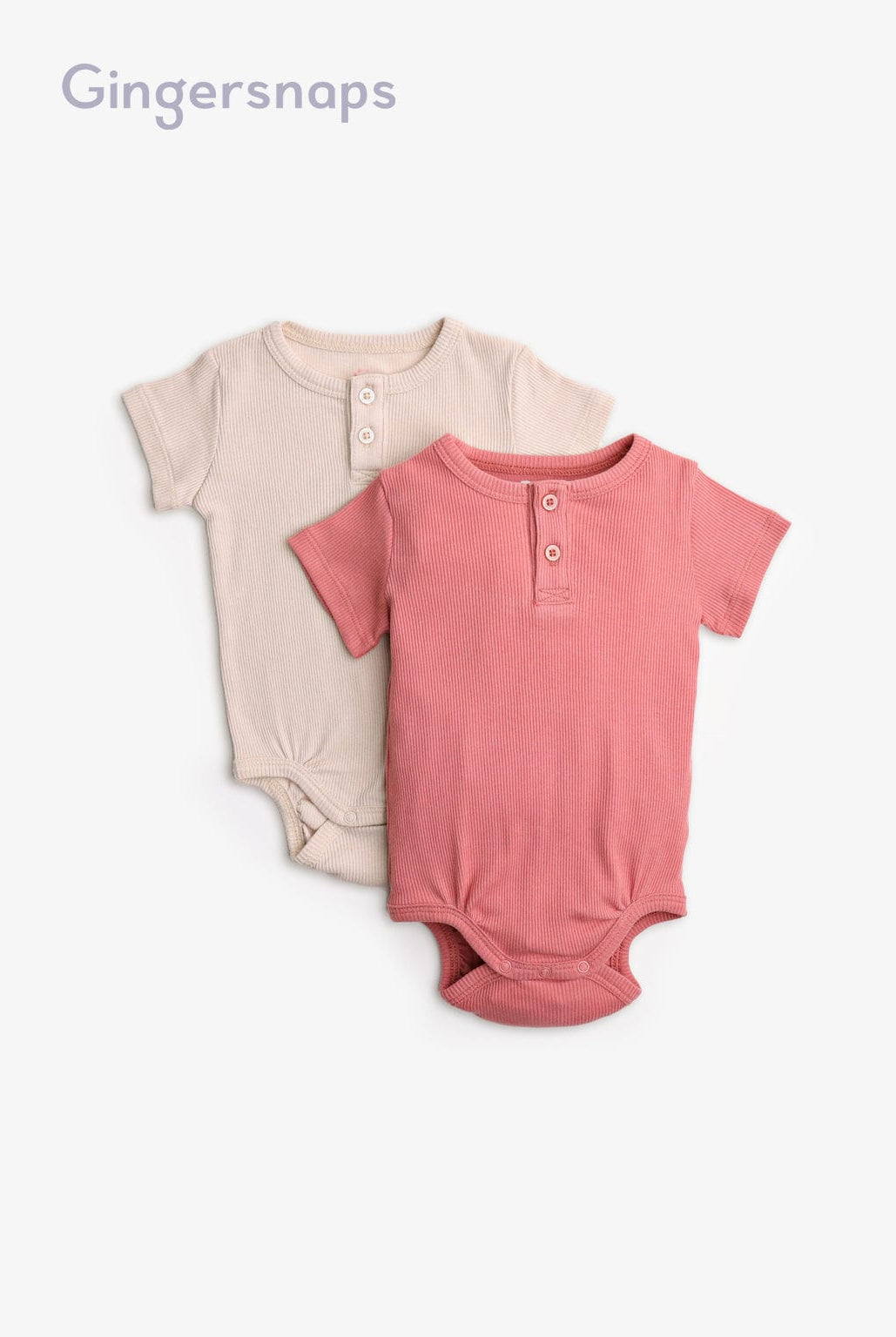 جينجرسنابس طقم سالوبيت نص كم سادة مضلعة مواليد 3 قطع أولادي للرضع متعدد الألوان