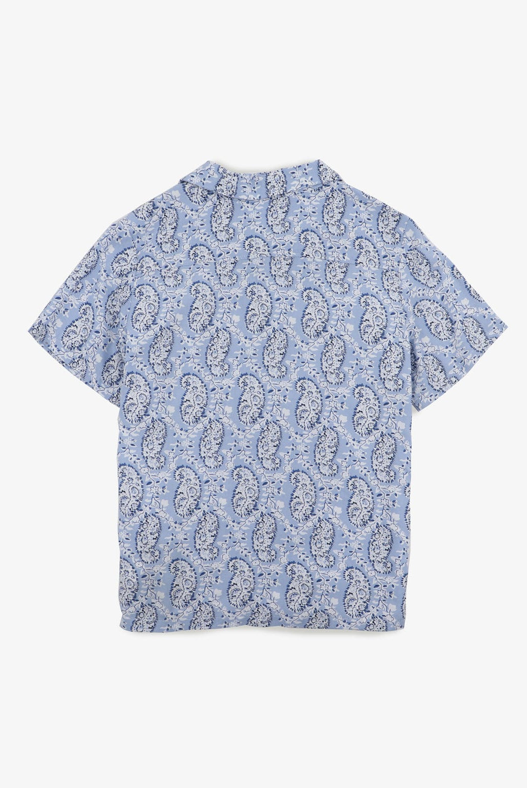 جينجرسنابس قميص اطفال ولادي مشجر نص كم بياقة عريضة أزرق