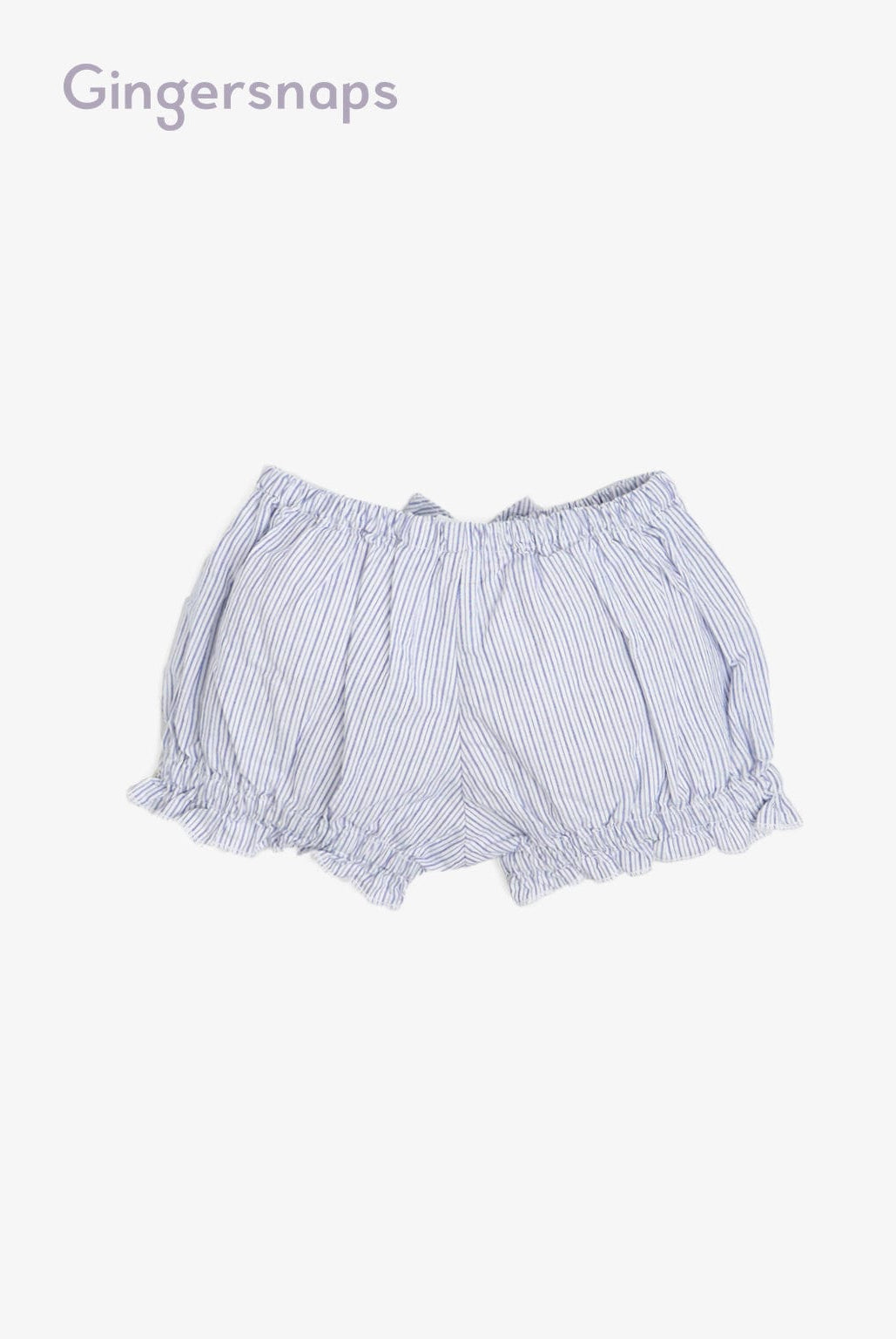 جينجرسنابس شورت رضع بناتي بكرانيش بنمط مخطط أزرق أبيض