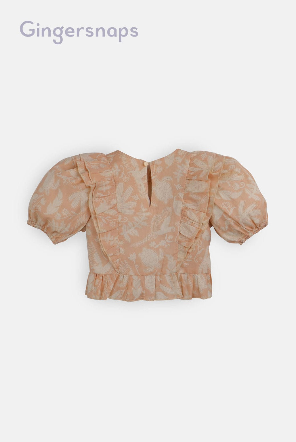 جينجرسنابس بلوزة بناتي مشجرة على شكل فراشة نص كم بف برتقالي