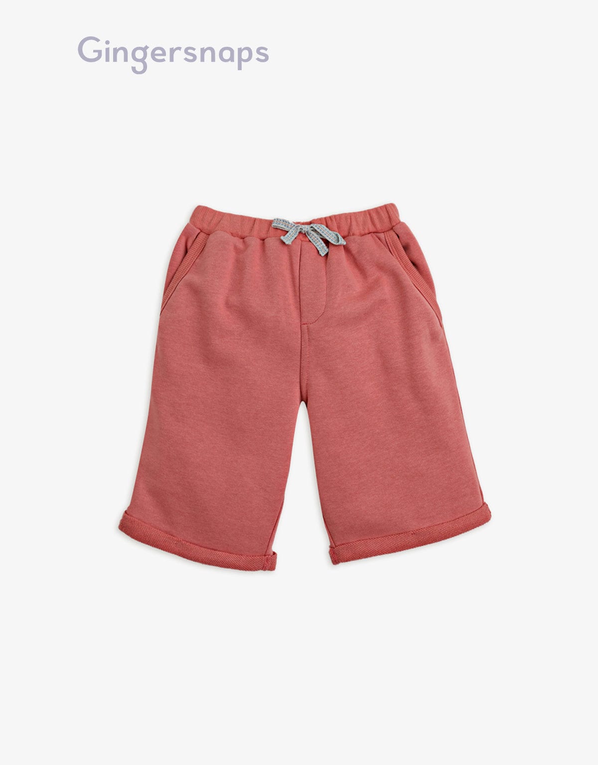 جينجرسنابس شورت ولادي سادة برباط على الخصر أحمر