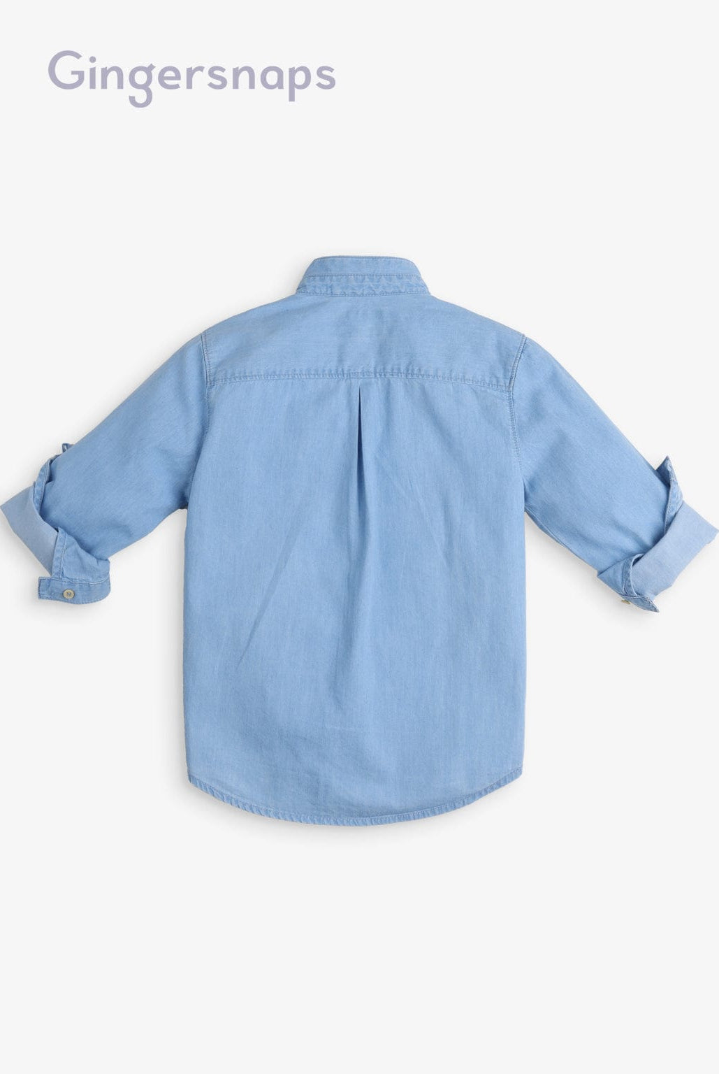 جينجرسنابس قميص جينز كم طول بأزرار أمامية أولادي أزرق