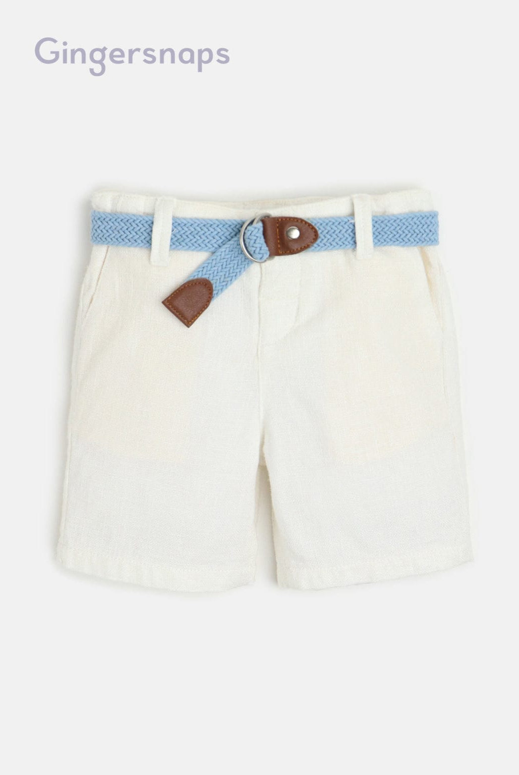 جينجرسنابس شورت قماش ولادي أبيض