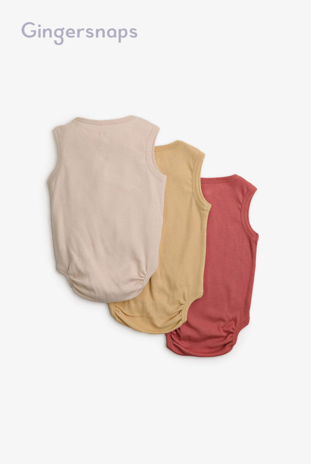 جينجرسنابس طقم سالوبيت كت سادة مضلعة مواليد 3 قطع أولادي للرضع متعدد الألوان