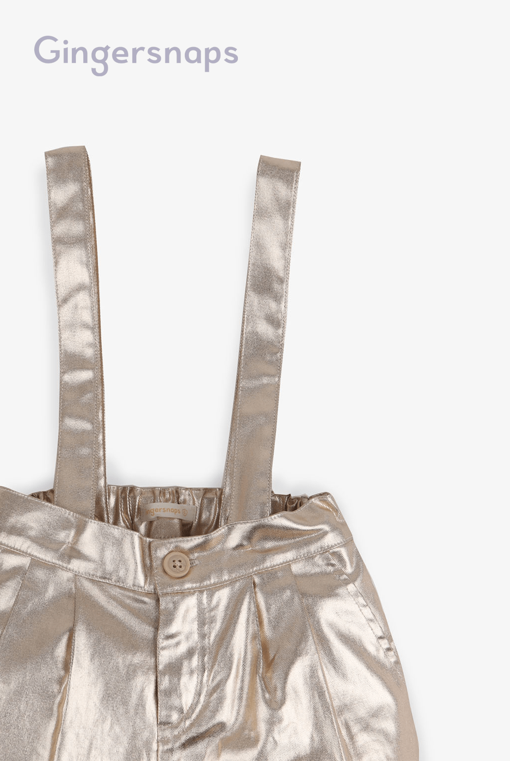 جينجرسنابس بنطلون بناتي طويل لامع مع أربطة على الكتف معدني
