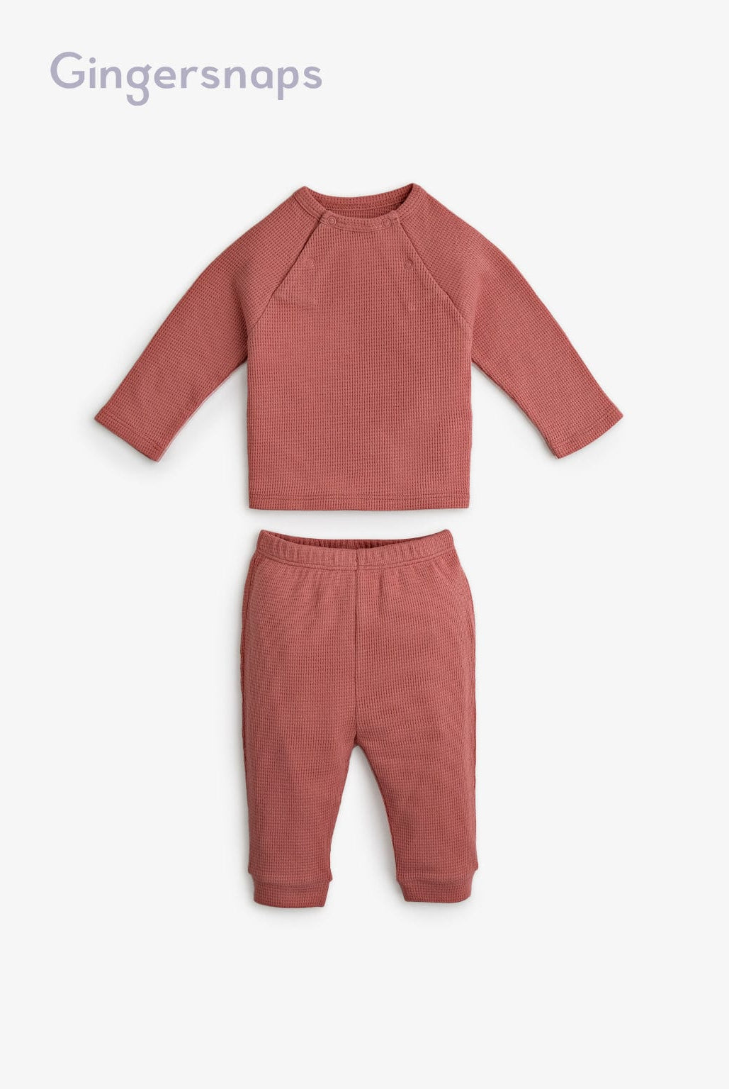 جينجرسنابس طقم مواليد تيشيرت وبنطلون سادة بني