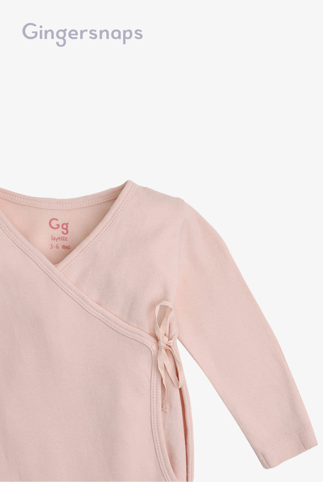 جينجرسنابس سالوبيت أطفال مواليد سادة كم طويل وقبعة وردي