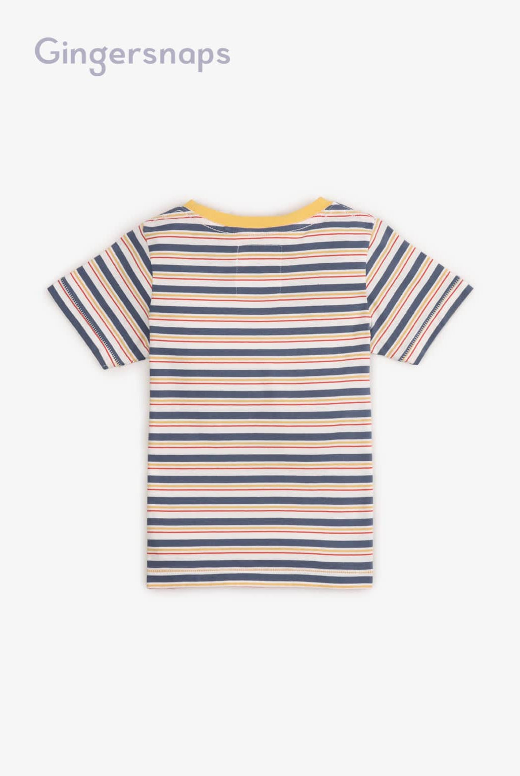 جينجرسنابس تي شيرت ولادي بالعرض نص كم متعدد الألوان