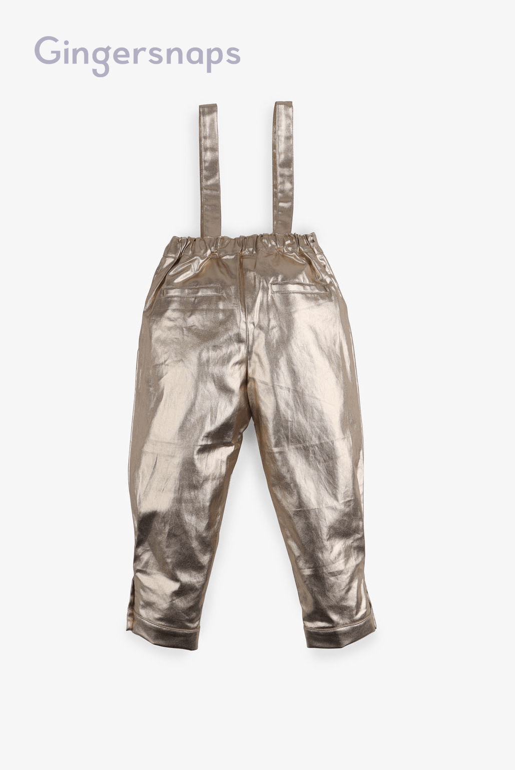 جينجرسنابس بنطلون بناتي طويل لامع مع أربطة على الكتف معدني