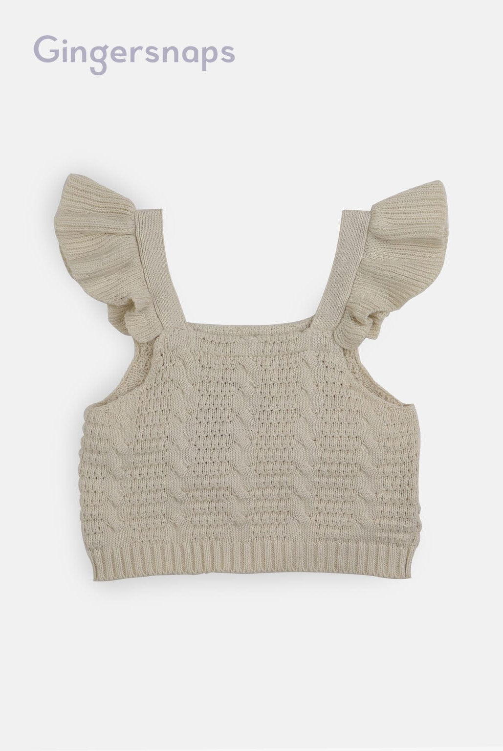 جينجرسنابس بلوزة بناتي مخرم كروب حمالات عريضة بيج