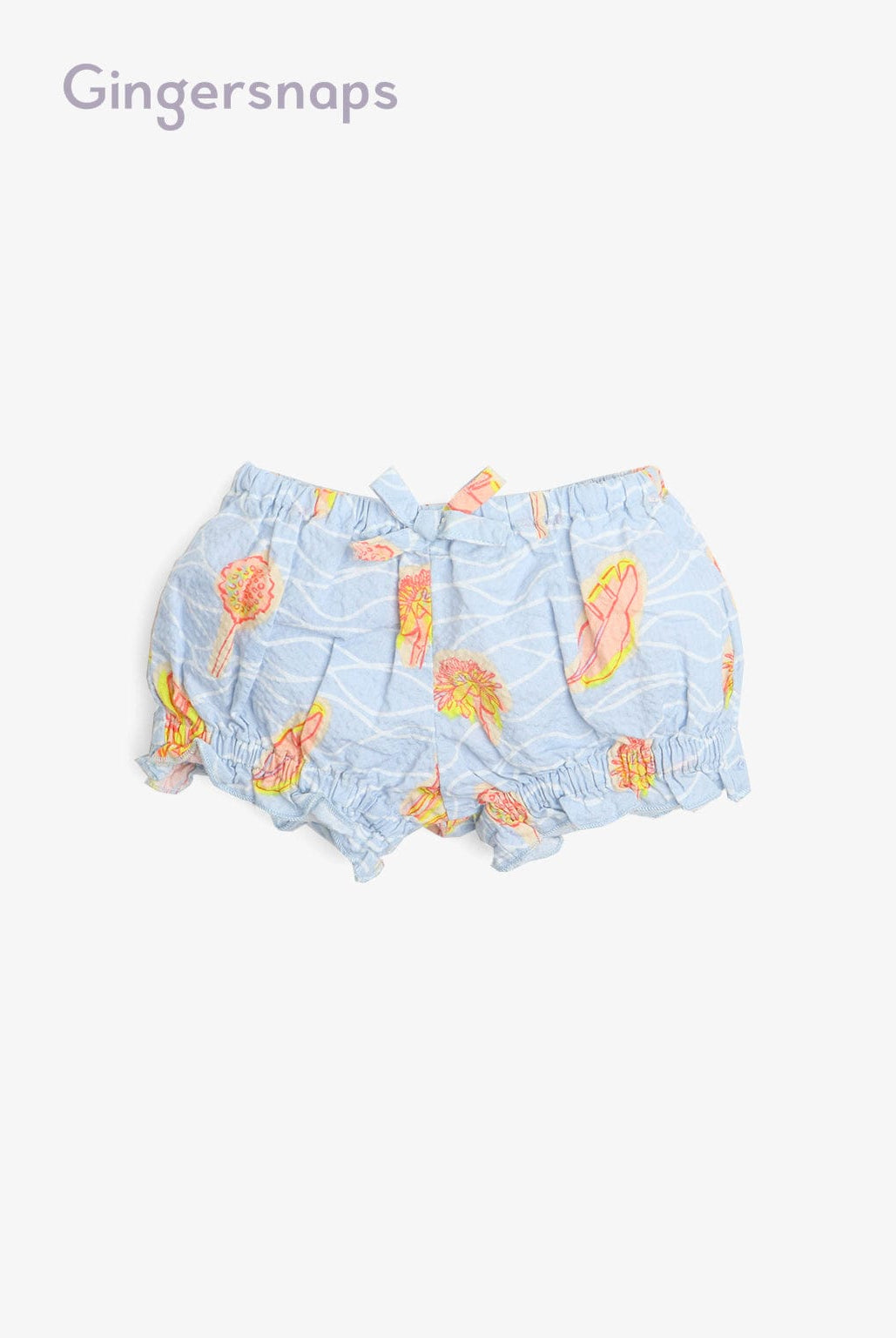 جينجرسنابس شورت رضع بناتي مشجر بخصر مطاط متعدد الألوان