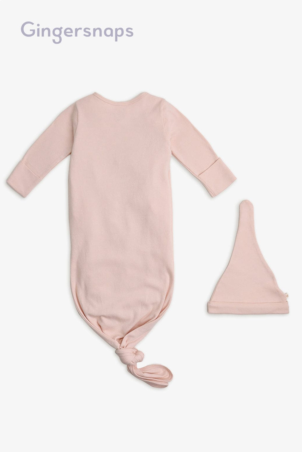 جينجرسنابس سالوبيت أطفال مواليد سادة كم طويل وقبعة وردي