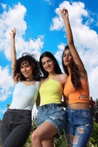 كارينا توب بيزك سادة حمالات على الرقبة