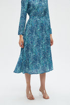 نتشي تنورة نسائية ميدي مشجرة كشكش من الخصر