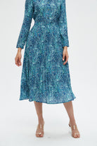 نتشي تنورة نسائية ميدي مشجرة كشكش من الخصر