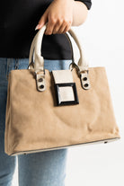 داليدرس حقيبة يد شمواه مزينة بالجلد