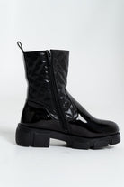 داليدرس حذاء مرتفع سادة برقبة وسحاب نسائي أسود