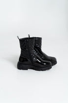 داليدرس حذاء مرتفع سادة برقبة وسحاب نسائي أسود