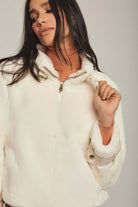 داليدرس جاكيت فرو قصير كم طويل نسائي أوف وايت