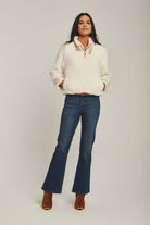 داليدرس جاكيت فرو قصير كم طويل نسائي أوف وايت