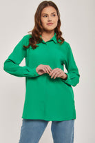 داليدرس بلوزة نسائية سادة بأكمام طويلة