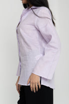 داليدرس بلوزة نسائية بتصميم قميص سادة بأزرار أمامية