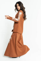 داليدرس تنورة نسائية مطبوعة كراميل